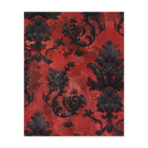 Papel de cuadernillo floral gótico rojo