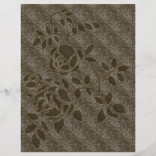 Lámina Papel de cuadernillo floral para Rosas marrones