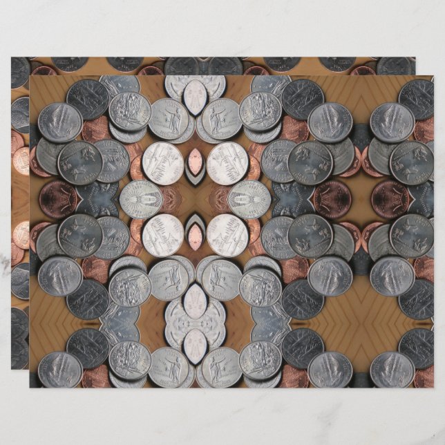 Lámina Papel de cuadernillo - Kaleidoscope - Monedas (Anverso / Reverso)