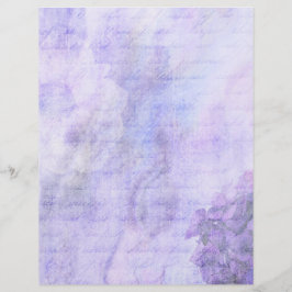 Lámina Papel de cuadernillo morado y floral blanco