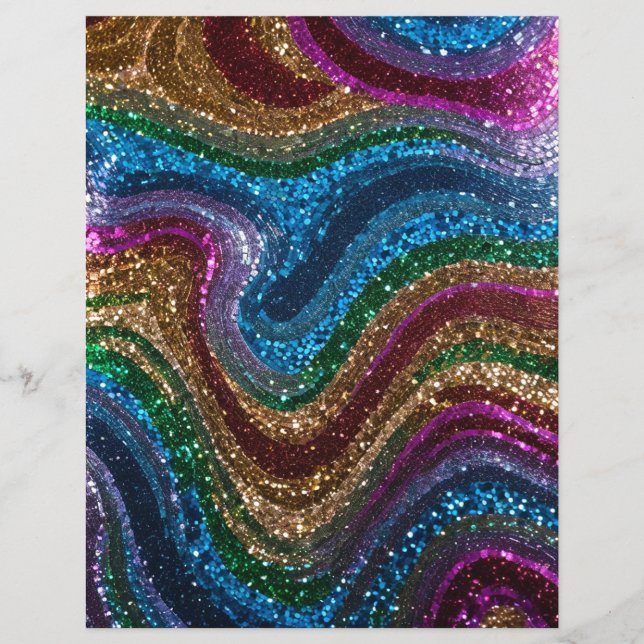 Lámina Papel de cuadernillo multicolor Purpurina ondulado (Anverso)