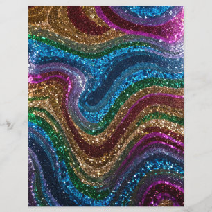 Lámina Papel de cuadernillo multicolor Purpurina ondulado