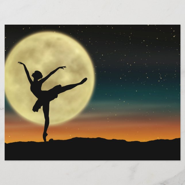 Lámina Papel de cuadernillo para bailarina de silueta de  (Anverso)