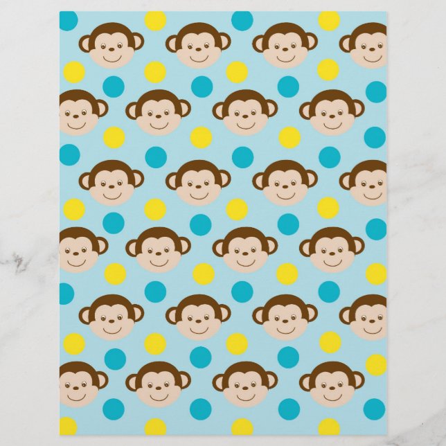 Lámina Papel de cuadernillo para bebés de Mod Monkey (Anverso)