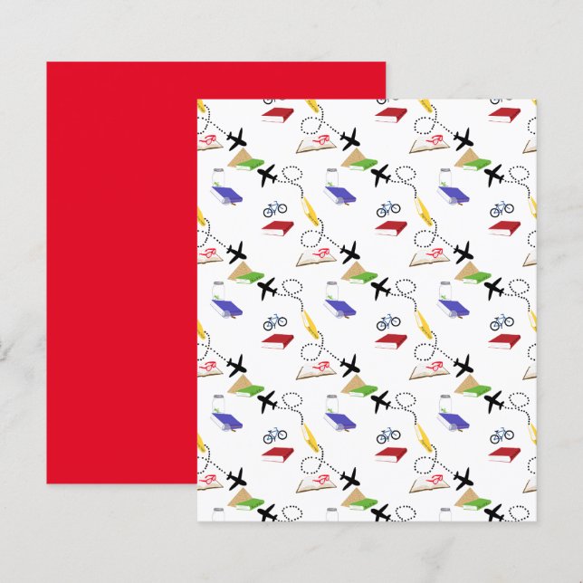 Lámina Papel de cuadernillo para bicicleta de avión azul  (Anverso / Reverso)