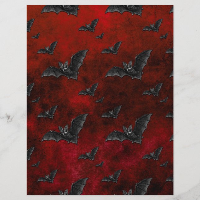 Lámina Papel de cuadernillo para el Bats Halloween (Anverso)
