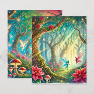 Lámina Papel de cuadernillo para el bosque y la poinsetti