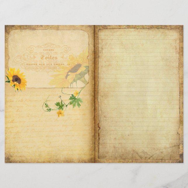 Lámina Papel de cuadernillo para el diario del girasol (Anverso)
