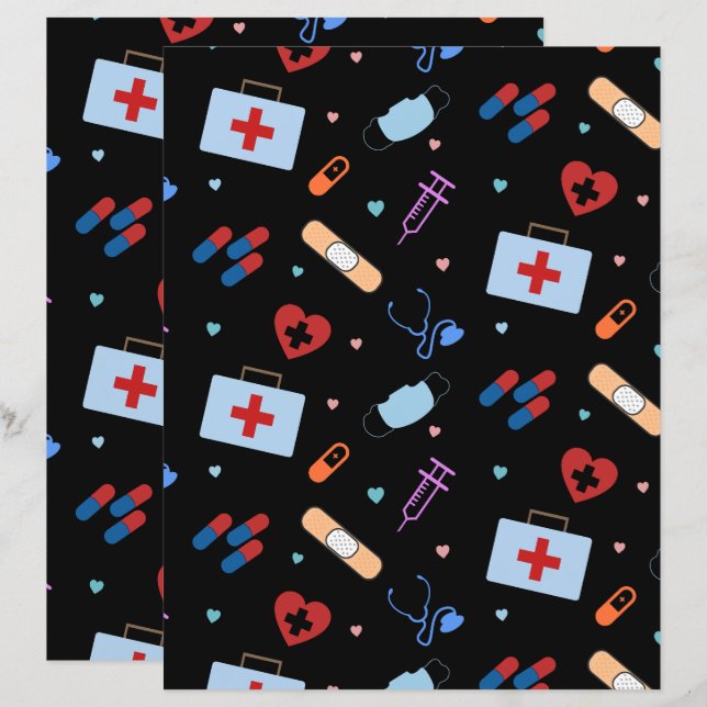 Lámina Papel de cuadernillo para el patrón médico de la e (Anverso / Reverso)