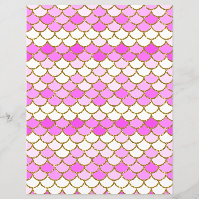 Lámina Papel de cuadernillo para la sirena rosa (Anverso)