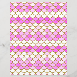Lámina Papel de cuadernillo para la sirena rosa