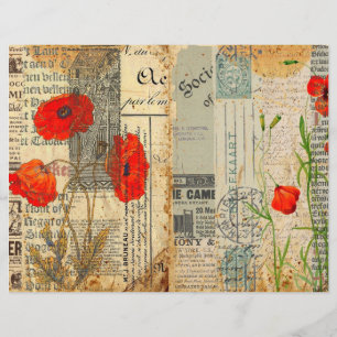 Lámina Papel de cuadernillo para lapicero Vintage Shabby 