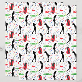 Lámina Papel de cuadernillo para mujeres golfistas