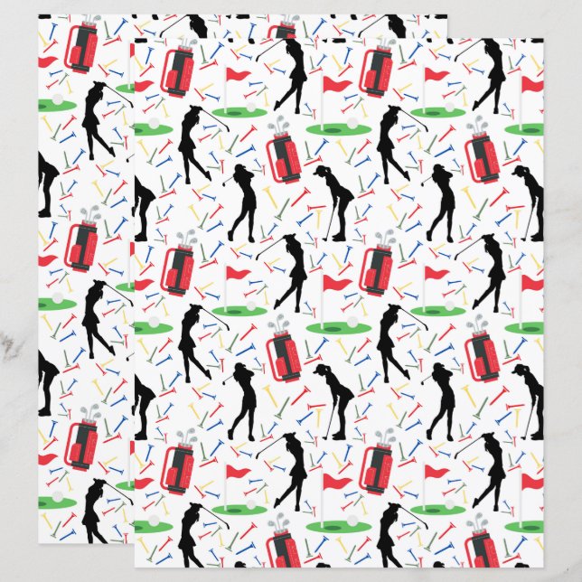 Lámina Papel de cuadernillo para mujeres golfistas (Anverso / Reverso)