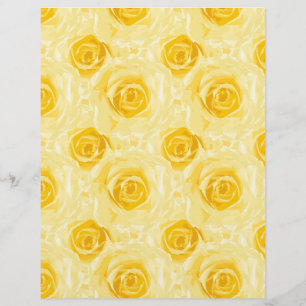 Lámina Papel de cuadernillo pintado de rosas amarillas