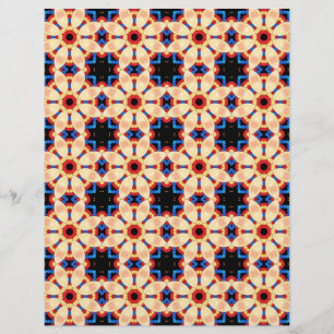 Lámina Papel de cuadernillo Rojo amarillo Patrón azul