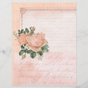 Lámina Papel de cuadernillo rosa de Shabby