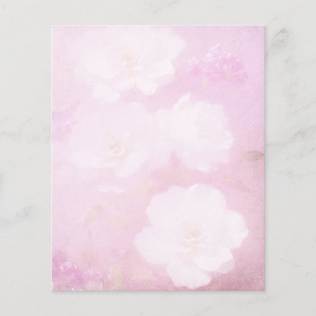 Lámina Papel de cuadernillo rosa y blanco floral (Anverso)
