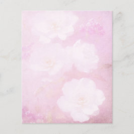 Lámina Papel de cuadernillo rosa y blanco floral