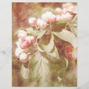 Lámina Papel de cuadernillo rosado de manzana de Shabby