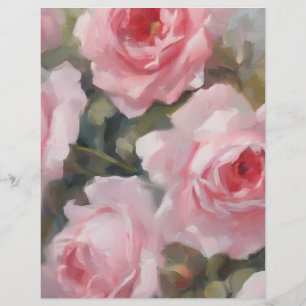 Lámina Papel de cuadernillo rosado pintado para rosas