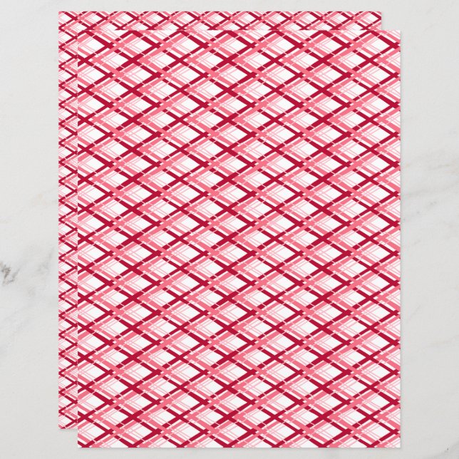 Lámina Papel de cuadernillo rosado y blanco diagonal (Anverso / Reverso)
