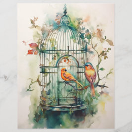 Lámina Papel de cuadernillo sinfónico botánico