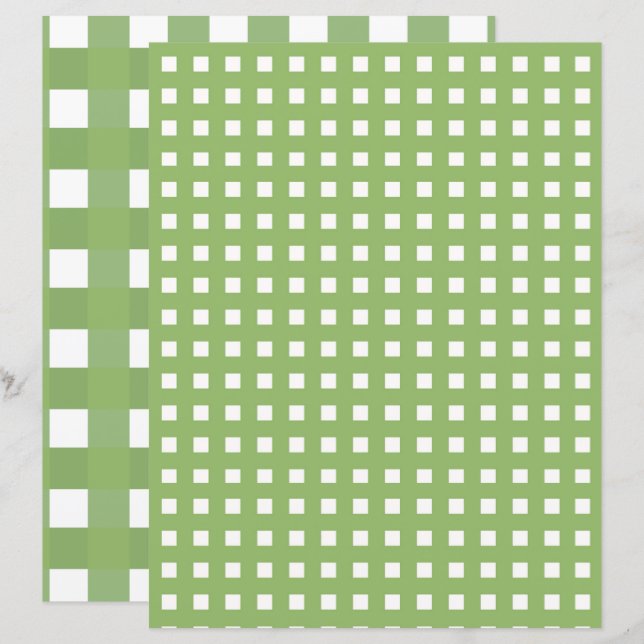 Lámina Papel de cuadernillo verde y blanco (Anverso / Reverso)