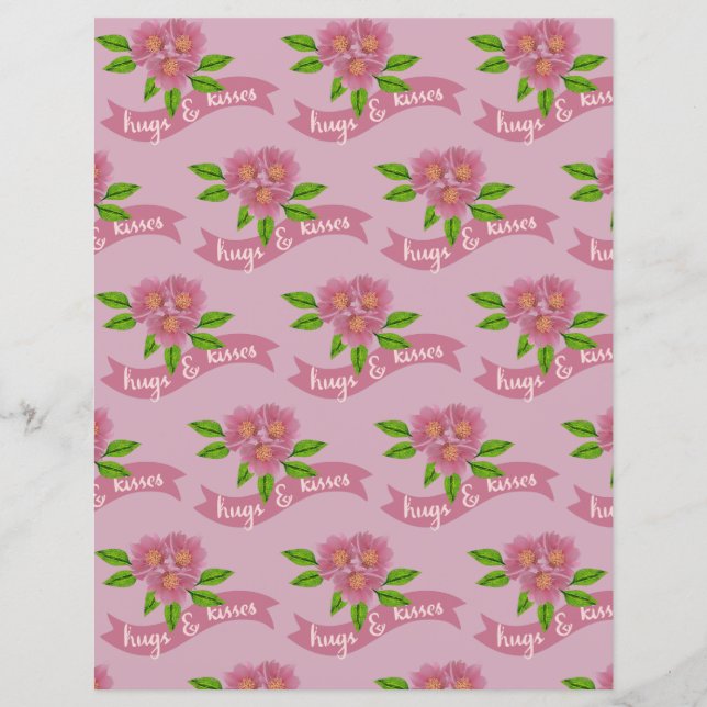 Lámina Papel de cuaderno de abrazos y besos (Anverso)