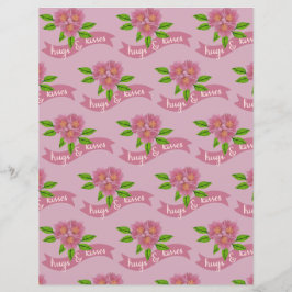 Lámina Papel de cuaderno de abrazos y besos