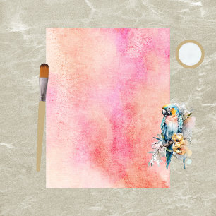 Lámina Papel de cuaderno de agua rosa y Naranja