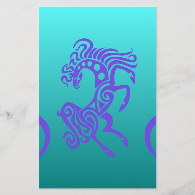 Lámina Papel de cuaderno de arte de caballos (Anverso)