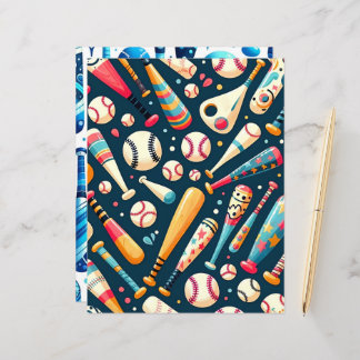 Lámina Papel de cuaderno de béisbol bonito y colorido