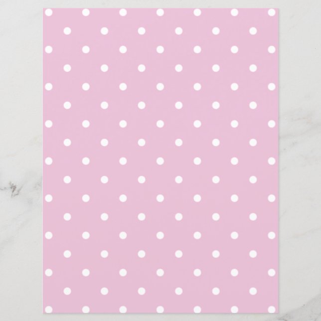 Lámina Papel de cuaderno de bonito con puntos rosados de  (Anverso)