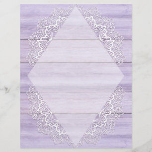 Lámina Papel de cuaderno de bonito de madera y encaje bla