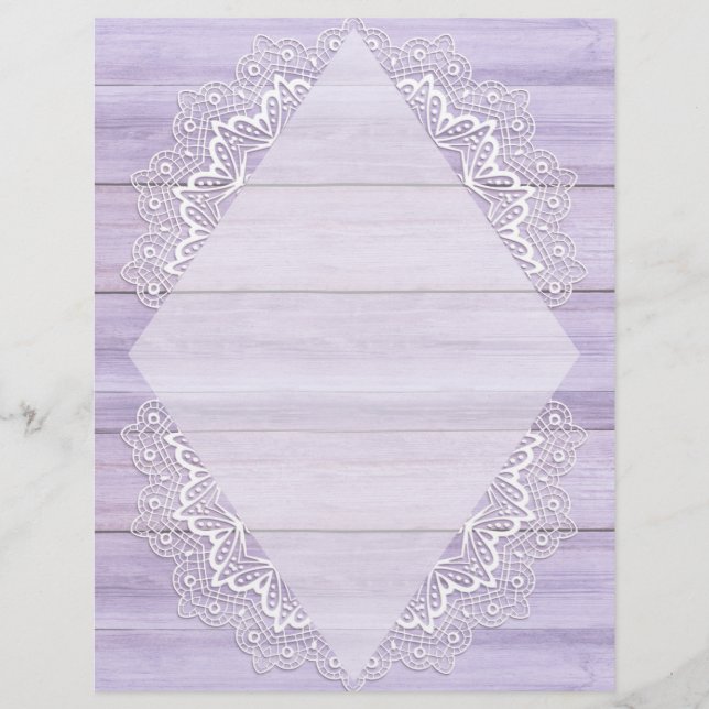Lámina Papel de cuaderno de bonito de madera y encaje bla (Anverso)