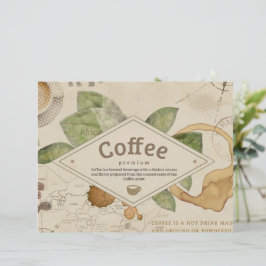 Lámina Papel de cuaderno de café acuarela