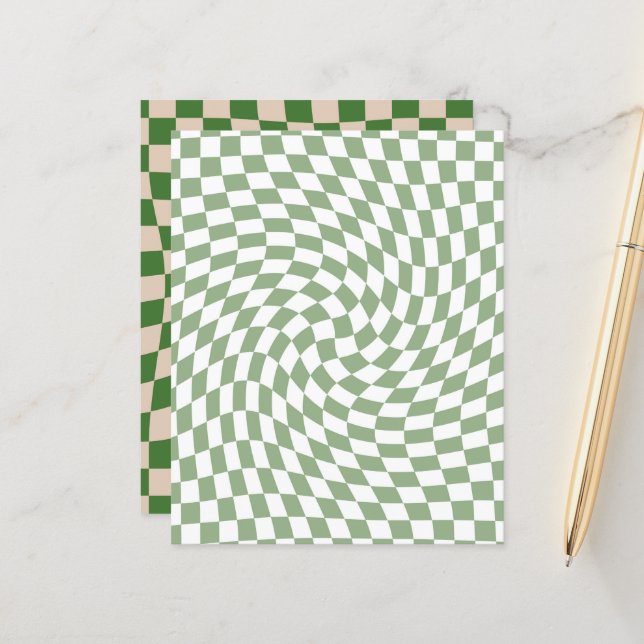 Lámina Papel de cuaderno de cheques de retro verde (Anverso/Reverso In Situ)