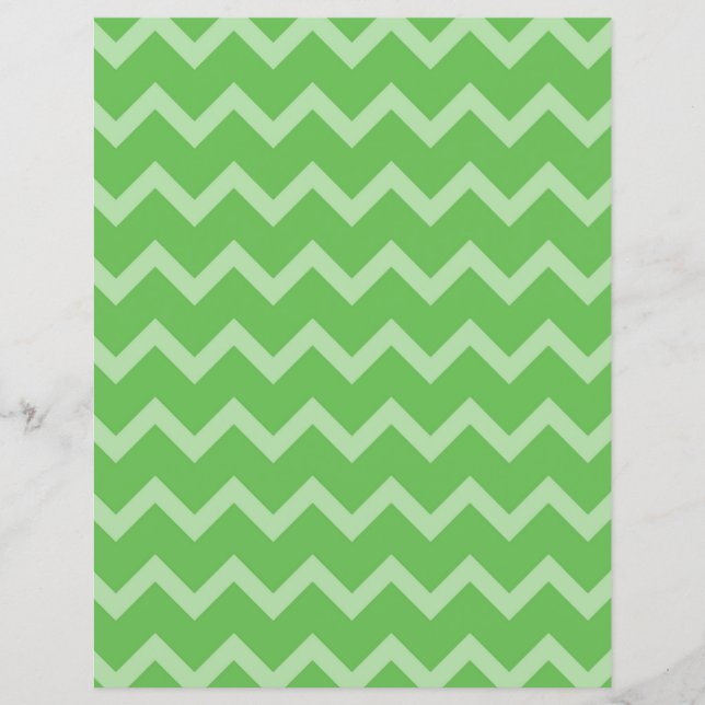 Lámina Papel de cuaderno de Chevron verde bilateral (Anverso)
