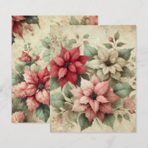 Papel de cuaderno de chic Linen Poinsettias de Sha