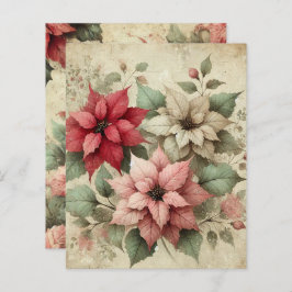 Lámina Papel de cuaderno de chic Linen Poinsettias de Sha