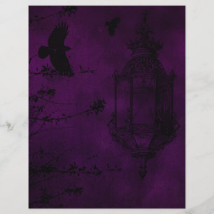 Lámina Papel de cuaderno de cruces góticos morado