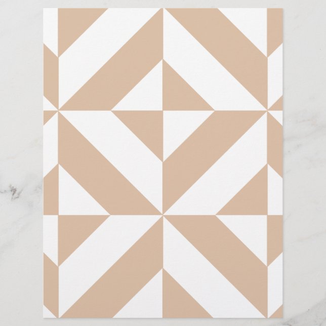 Lámina Papel de cuaderno de cubo de deco geométrico cálid (Anverso)