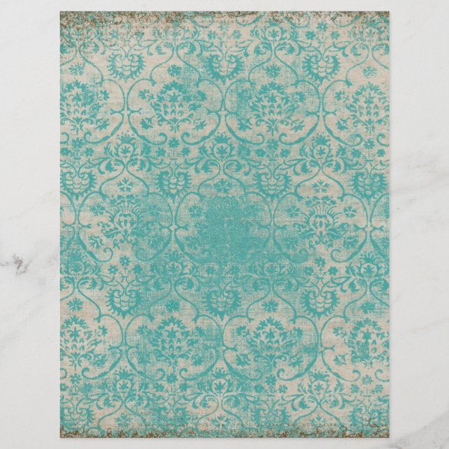 Lámina Papel de cuaderno de desplazamiento turquesa (Anverso)