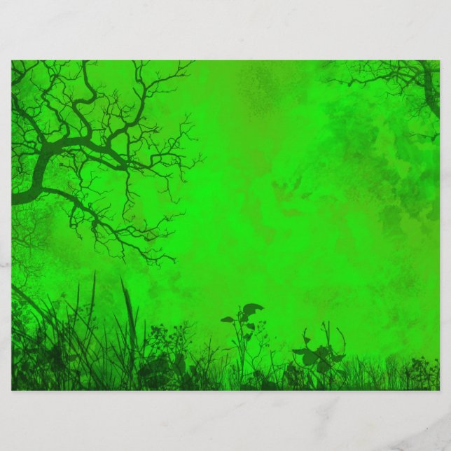 Lámina Papel de cuaderno de escenas de naturaleza (Anverso)