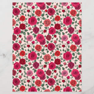 Lámina Papel de cuaderno de flor de Rosa