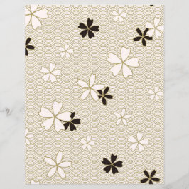 Lámina Papel de cuaderno de flor japonés | Floral elegant