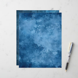 Lámina Papel de cuaderno de fondo azul de tinta con probl