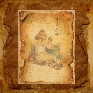 Lámina Papel de cuaderno de fotos de época