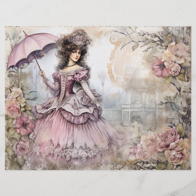 Lámina Papel de cuaderno de fotos de la princesa de Rococ (Reverso)